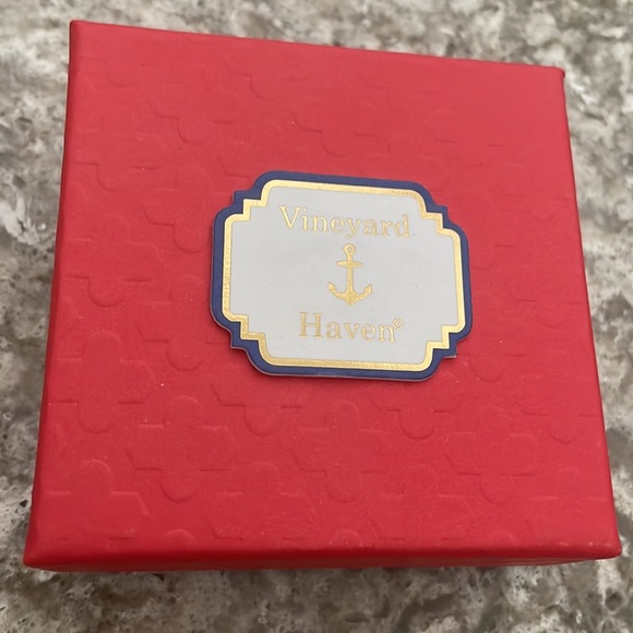 NIB Red, white & blue earrings w/gold - Picture 3 of 3